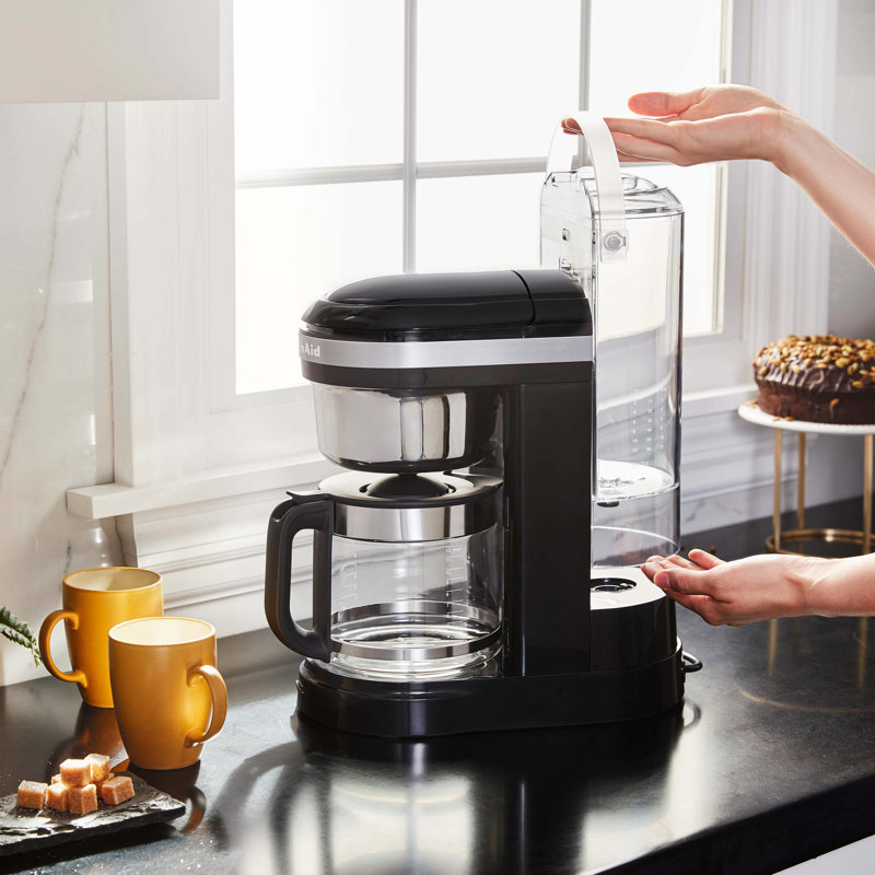 KitchenAid 12 Cup Drip Coffee Maker with Spiral Showerhead, Onyx Black