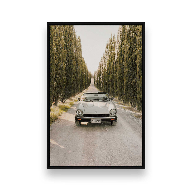 Impression sur toile roulée Tuscan Road Trip, H 12,75 po x l 8,75 po x P 1,75 po, Cadre flottant noir satiné