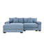 Canapé modulaire surdimensionné en L 82,6 po avec repose-pieds en velours côtelé et canapé bleu-346832109