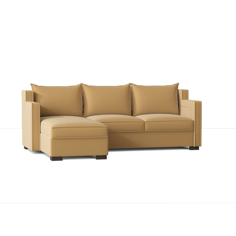 Parker Upholstered L-Shaped Sectional Left Hand Facing, M9463 Pollen, Brown Mahogany
