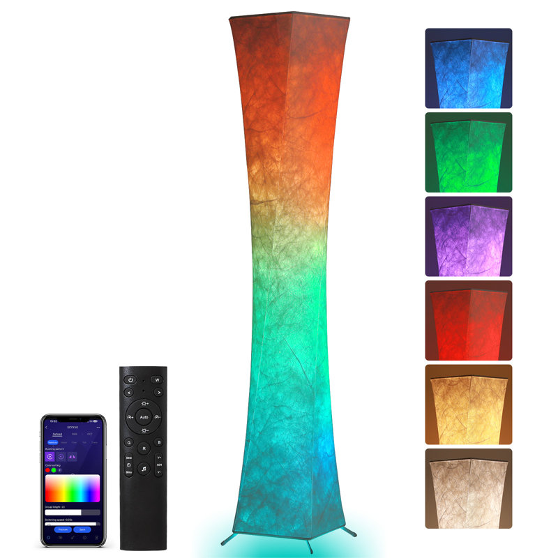 61" LED Dimmable Floor Lamp with Remote and APP Control