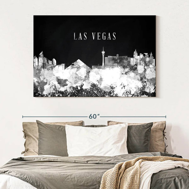 «Black and White Las Vegas», reproduction sur toile, H 34 po x l 51 po x P 1,25 po