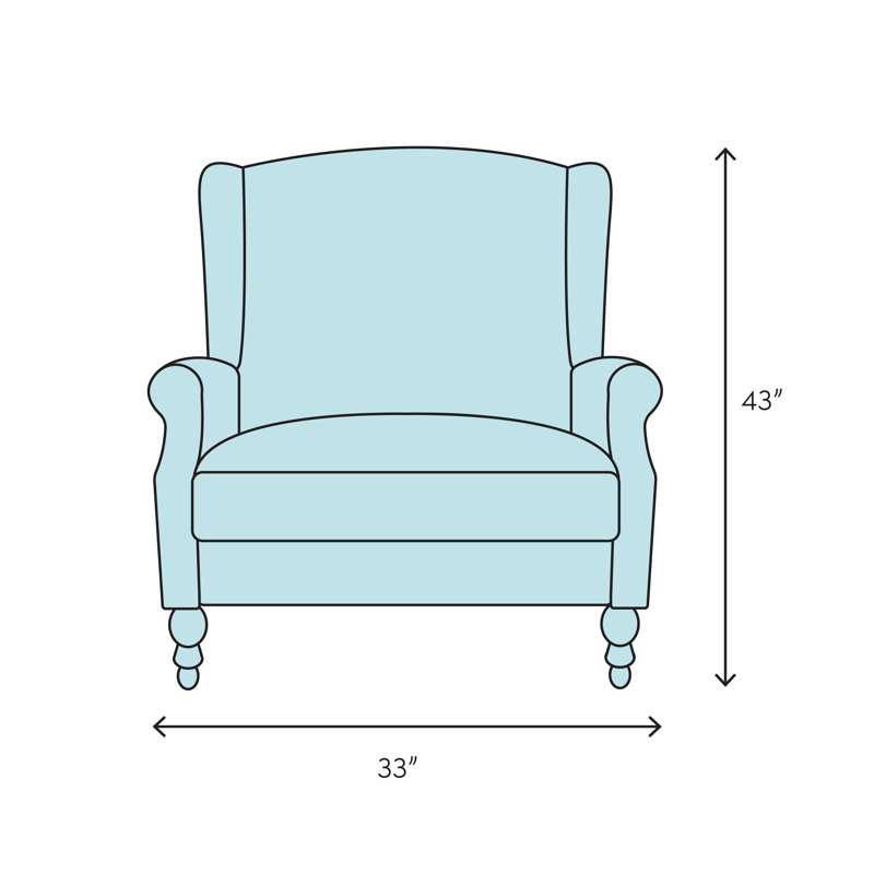 Chippendale Recliner, Central Park Blue Genuine Leather