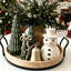 Porte-bougie bonhomme de neige en terre cuite 7,1 po, décoration de Noël rustique de style campagnard, décoration de table intérieure et extérieure