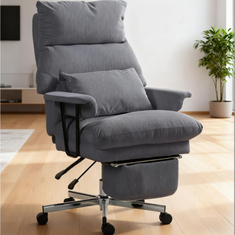 Chaise de bureau surdimensionnée avec support lombaire, gris