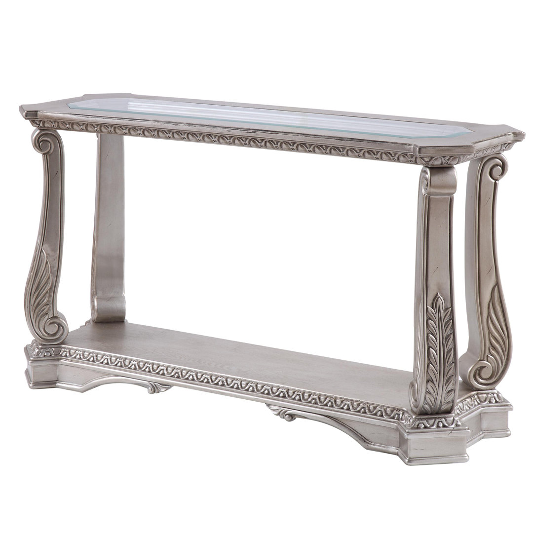 Genic 54'' Glass Top Console Table Astoria Grand