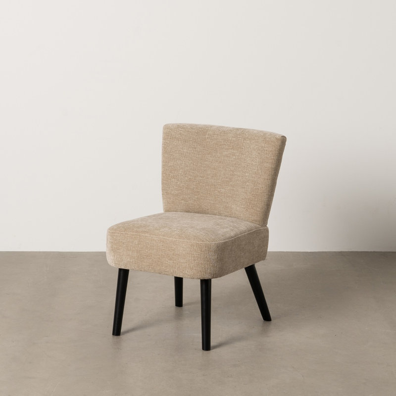 McCall Upholstered Side Chair, Beige Polyester