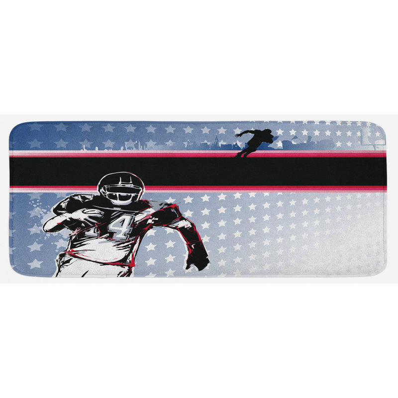 Tapis de football américain baseball fonctionnant sur le terrain avec les étoiles motif de cuisine multicolore
