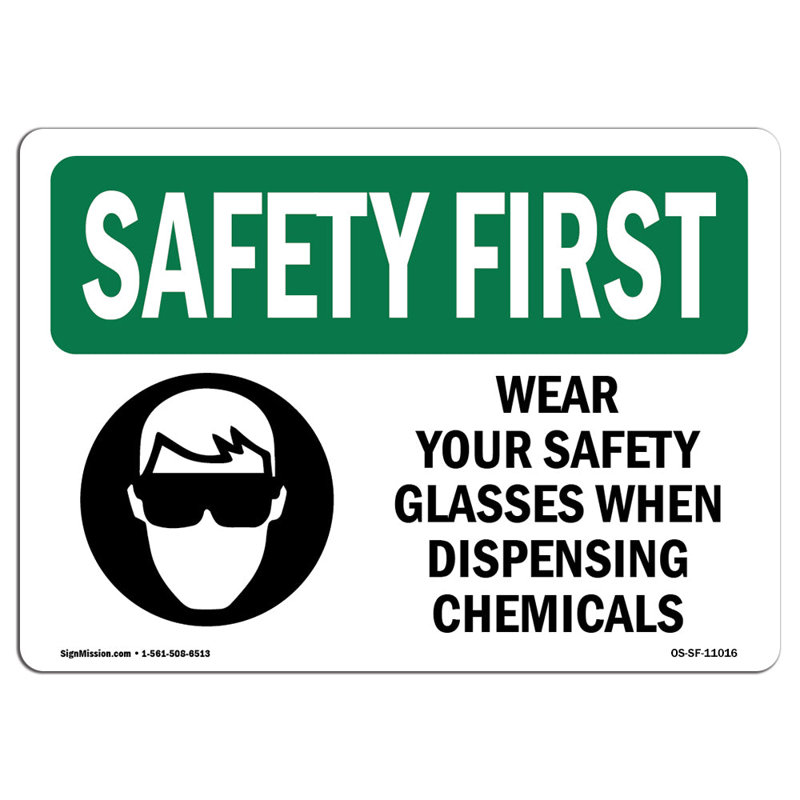 «Safety First Sign», H 12 po x l 18 po x P 0,1 po