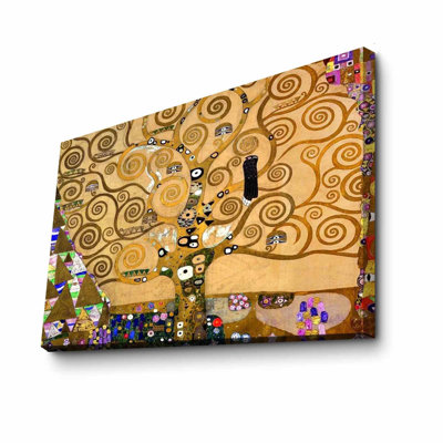 Stunning Decorative Canvas Painting - The Tree of Life, Stoclet Frieze by Gustav Klimt | 100% Suede Canvas, 27.6 x 39.4 inches | 100% Wooden Frame, Thickness: 1.2 inches | Perfect for Home Décor & Art Lovers