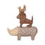 Figurine empilée «Playful Animals» - sculpture fantaisiste avec détails artistiques - objets décoratifs décoratifs pour la décoration de table, brun clair et brun-1684188550