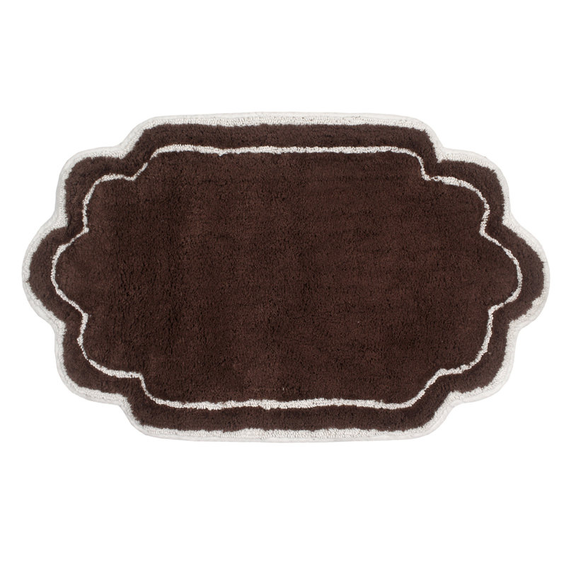 Tapis pour salle de bain Dobrinka, Brun, 21 po x 34 po (rectangulaire)