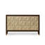 Buffet à trois tiroirs en bois massif et composite, brun foncé et or champagne-350149963
