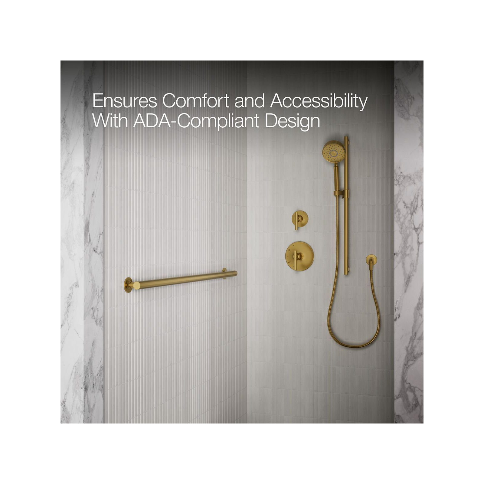Purist Grab Bar, 42"W, Vibrant Brushed Moderne Brass