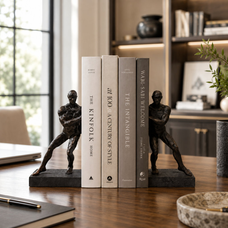 Pushing Men Bookends