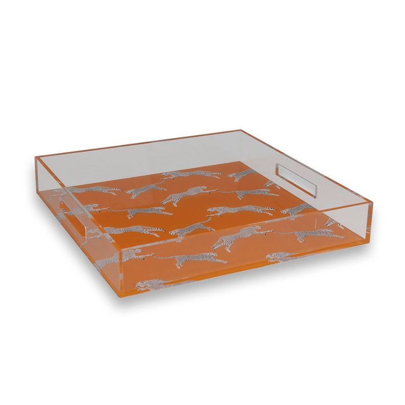 Plateau en acrylique pour le guépard Scalamandre, Harwich, Orange