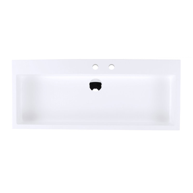 Luce 36.25'' L Bathroom Sink, 4" Centers, Gloss White