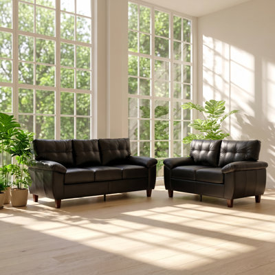 Ensemble de canapé et de causeuse en bois d'eucalyptus HD l 79 po x P 32,3 po x H 35 po