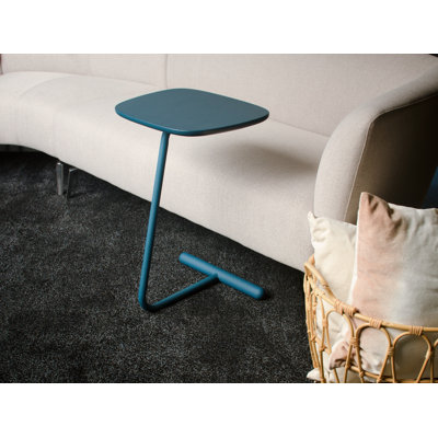 System Steel Pull-up Tray Table with C Shape, Wood Tray, Steel Base