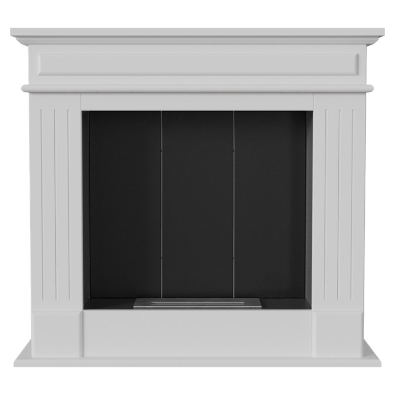 37.8'' W Bio-Ethanol Fireplace, White