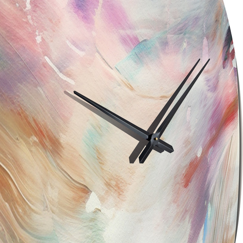 Horloge murale abstraite Spring Miracles In Tender Retro Pastel III, Très grand