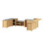 Ensemble de cuisine extérieure en cèdre naturel 7 pièces en forme de U avec évier, espace barbecue, meuble réfrigérateur, double rangement d'angle et bar