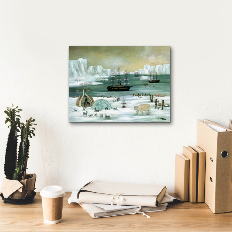  Art mural en toile «Arctique baleine» par JL Munro, 16 po x 12 po, H 12 po x l 16 po