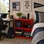 Bibliothèque moderne à 2 tablettes, petit rangement en bois ouvert pour chambre à coucher, chambre de bébé, salle de jeux, bureau à domicile et salon - rouge-124322798