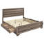Très grand lit oriental taupe délavé Oatfield
