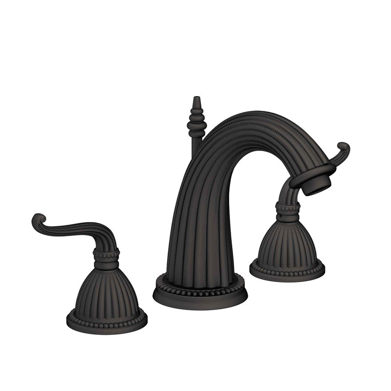 Alexandria Widespread Bathroom Faucet with Drain Assembly, Flat Black
