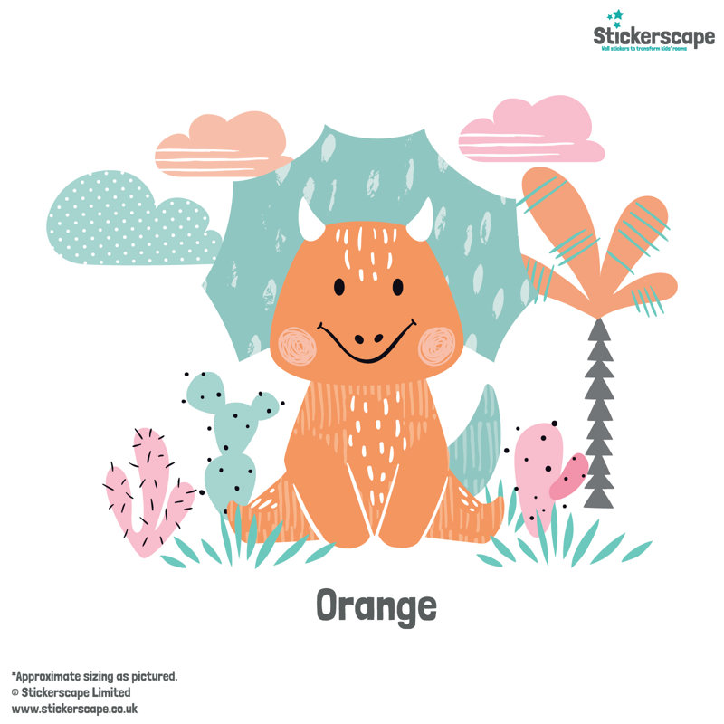 Animals Non-Wall Damaging Wall Decal, 65" H x 56" W, Orange