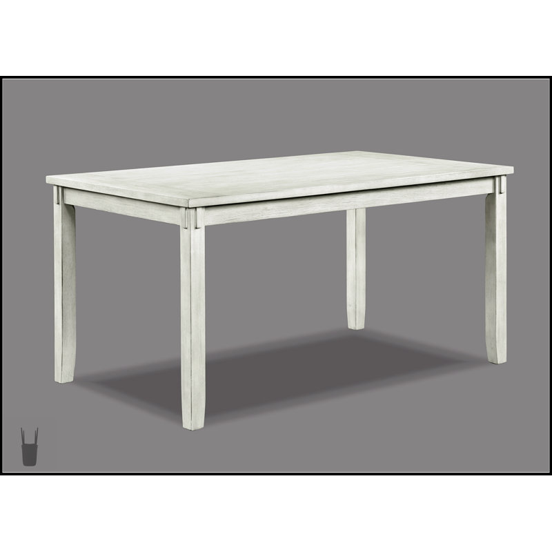Ensemble de salle à manger rustique de style rustique 5 pièces avec table rectangulaire et chaises rembourrées d'aspect lin, finition bois de grève