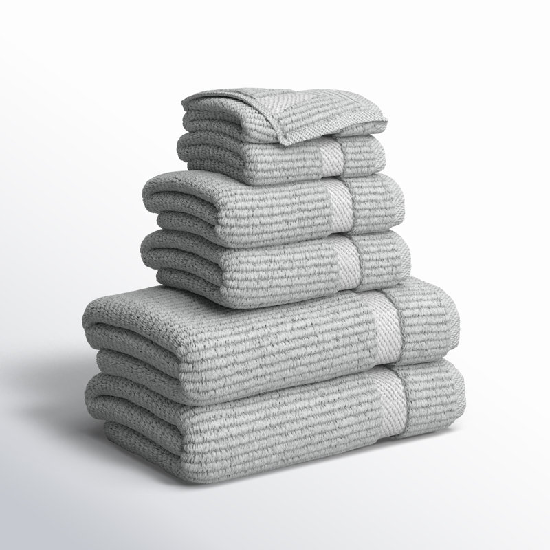 Bear 100% Cotton Plush Ribbed Mulit-Size Set, Platinum
