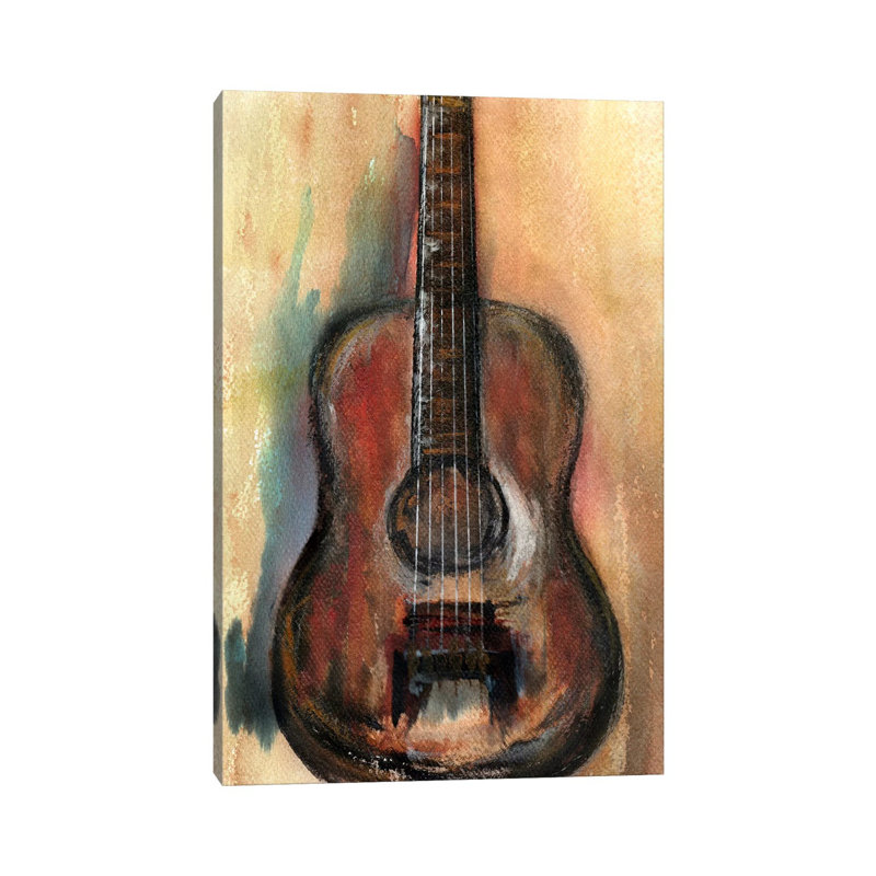 Retro Music by Marco Gonzalez - Painting on Canvas, Wrapped Canvas, 30.48cm H x 20.32cm W x 1.91cm D