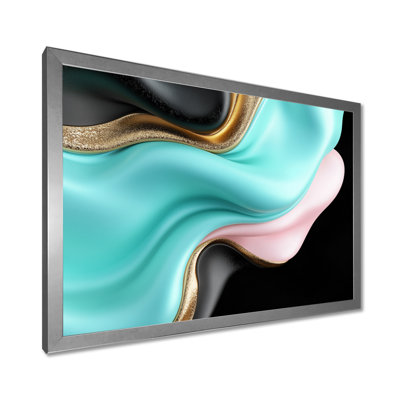 Golden And Blue Lines Of Solitude - Abstract Minimalism Large Wall Art