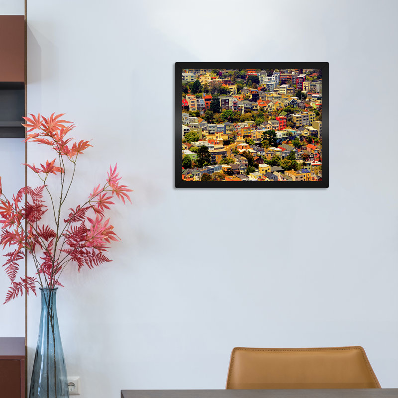 San Francisco, San Francisco - reproduction sur toile, Toile encadrée noire, H 16 po x l 20 po x P 0,75 po