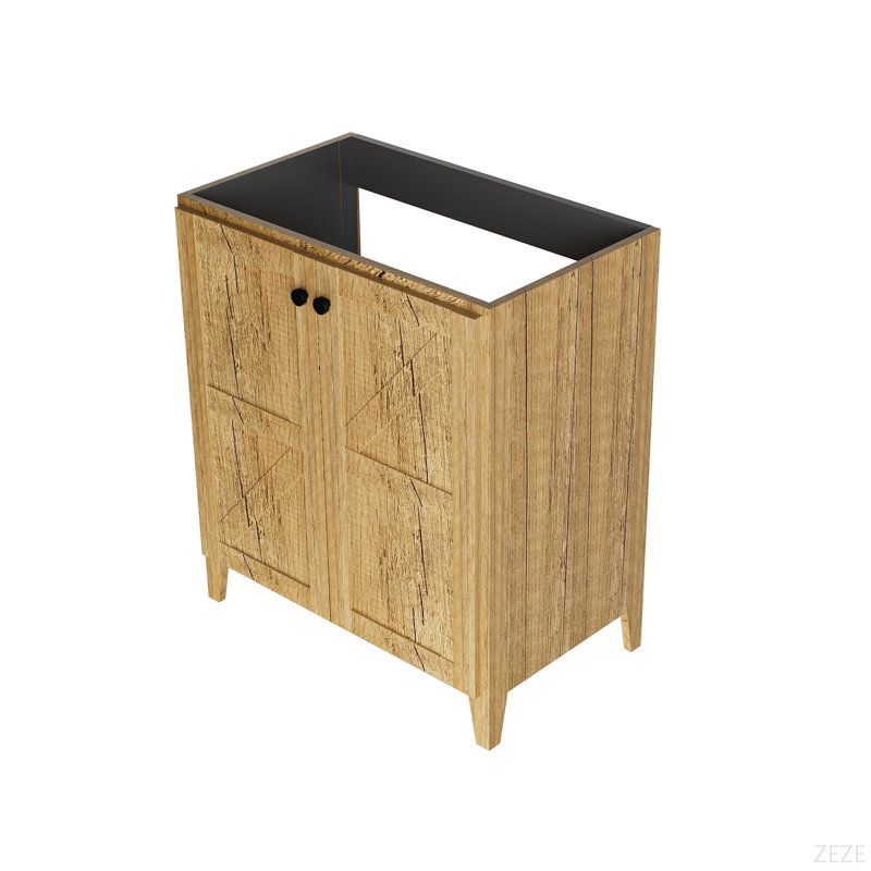 Armoire de salle de bain pliante 30 po sans lavabo, Naturel