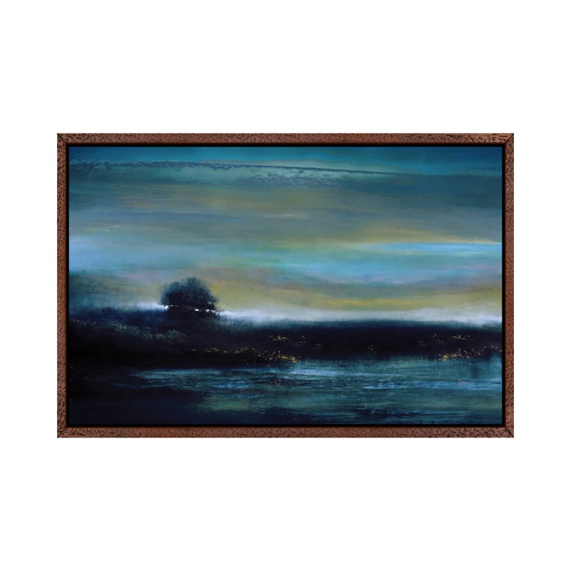 Indigo Evening 1 Piece Wall Art on Canvas, 101.6 cm H x 66.04 cm W, Brown Framed