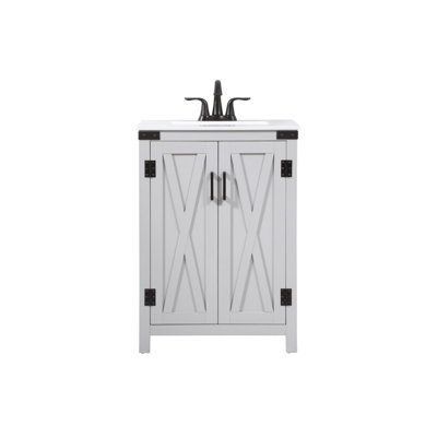 Slayton 24'' Single Bathroom Vanity with Engineered Marble Top