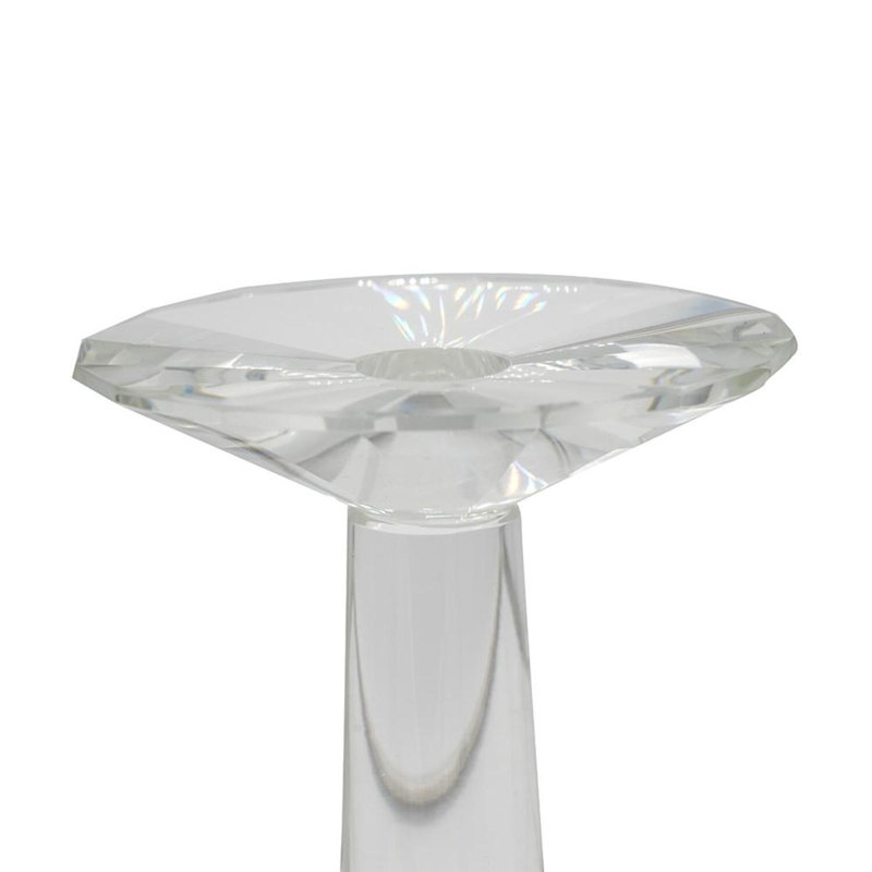 Glass Candlestick, 12" H x 4" W x 4" D