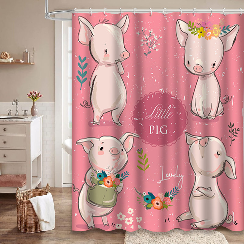 Rideau de douche avec 12 crochets, L 72 po x l 78 po