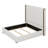 Tall Headboard Upholstered Bed With Vertical Striped And Wingback Design