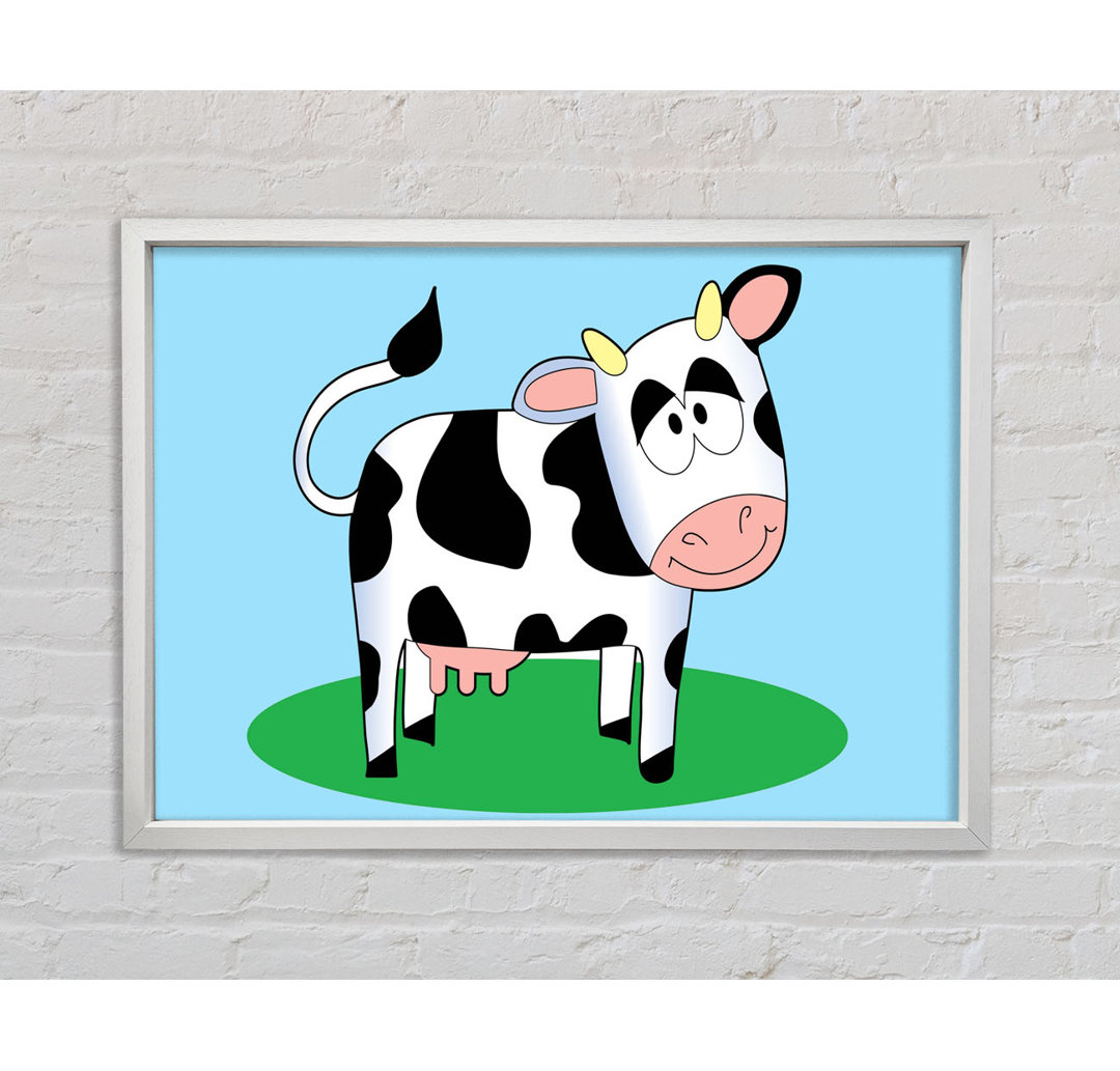 Happy Cow Baby - Einzelner Bilderrahmen Kunstdrucke auf Leinwand