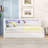 Tynise Twin Upholstered Daybed with USB Ports, LED Lighting and Twin Trundle-1513366491