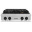 ZLINE Autograph Edition 30" Porcelain Rangetop with 4 Gas Burners in Fingerprint Resistant Stainless Steel and Gold Accents-2091725412