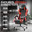  Ergonomic Gaming Chair with Footrest and Massage Lumbar Support, 2D Linkage Armrests and Headrest Pillow, for Office Home and Long Gaming Sessions, 330lbs， Red-1456904814