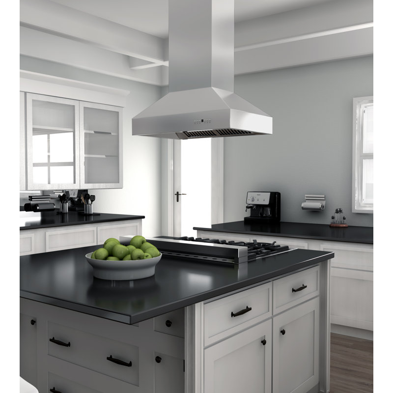 48" 700 CFM Ducted Island Range Hood in Stainless Steel