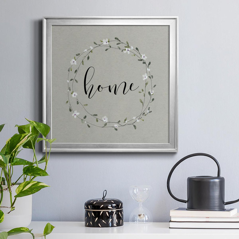 Bouquet de la couronne de la maison de grâce - impression, Argent, H 30,5 po x l 30,5 po x P 1,5 po