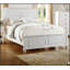 Lit blanc oriental avec tête et pied de lit à panneau haut, meubles de chambre à coucher élégants et durables-269760271