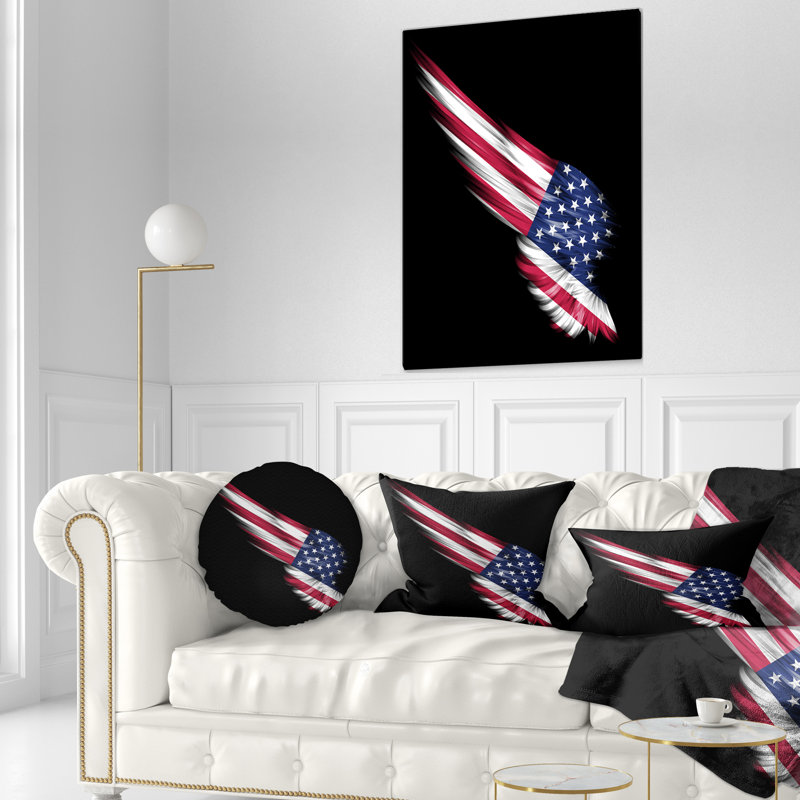  Coussin lombaire abstrait avec drapeau américain